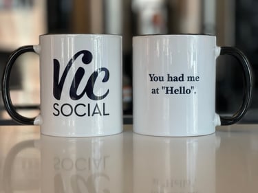 Vic Social Coffee Mug - 'You had me at Hello'  , shop product