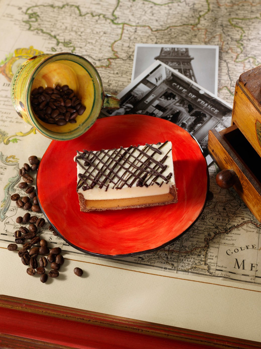 Creme Brulee Coffee and White chocolate mouse Tart