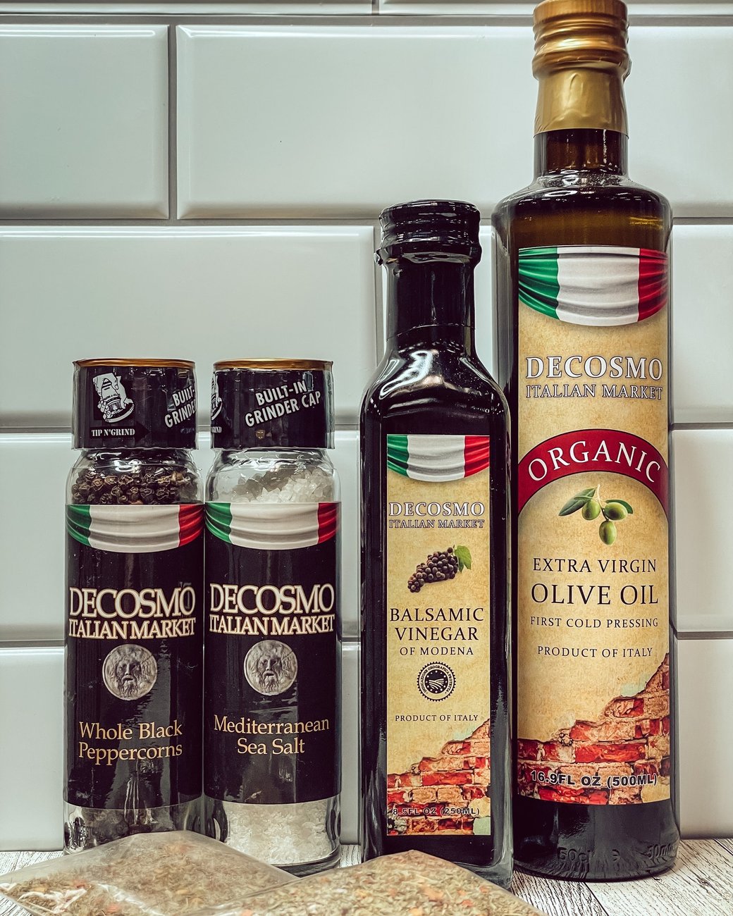 DeCosmo Private Label Salt and Pepper Grinder Set