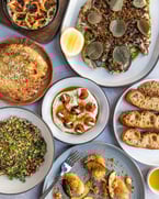 so nice, we’re doing it twice ✨ azhartoronto spring box #2 is back this weekend with a *new* menu! 4 courses, 8 items + all the fun (non-vegetarian & vegetarian option). $100 for two people + a cocktail kit or low-intervention wine add-on. link in bio to pre-order :) 

Sample menu: 
DIP
- Oven roasted tomato | labneh, basil oil, basil seed, maldon salt
- Fermented potato pita | za’atar, spanish olive oil
- Wood fired barbari bread | dukkah, spanish olive oil

APPS
- Kale tabbouleh | grains, parsley, mint, pistachio, barberrys, lemon dressing, crispy quinoa, pickled pomegranate
- Kataifi wrapped shrimp | lemon aioli, house tagarashi, avocado, honey, cilantro

MAIN
- Whole fire roasted branzino | lovage chermoula, whole seed chermoula, caper leaves, lemon
- Manti dumpling | butternut squash tirshi, harissa butter, date molasses, chives, nigela seeds
- Roasted ramps | green tahini, za’atar, preserved lemon, olive oi

DESSERT
- Pistachio “baklava donut” | pistachio ice cream, halva, baklava syrup