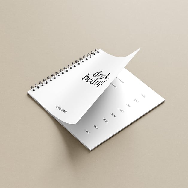 Menukaarten met wire-o