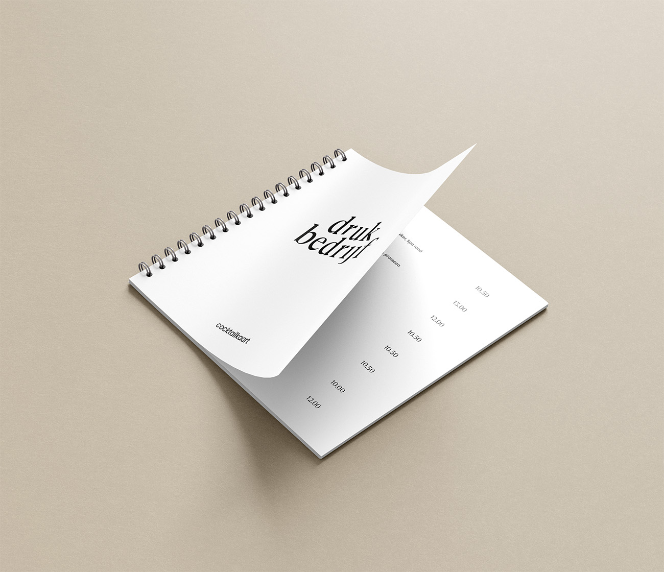 Menukaarten met wire-o