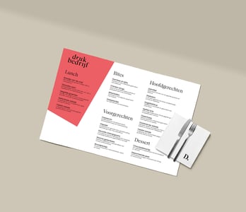 Placemats met menukaart of speelse illustraties