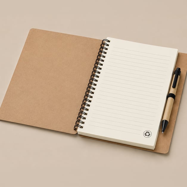 logo op notitieboekjes met pen​