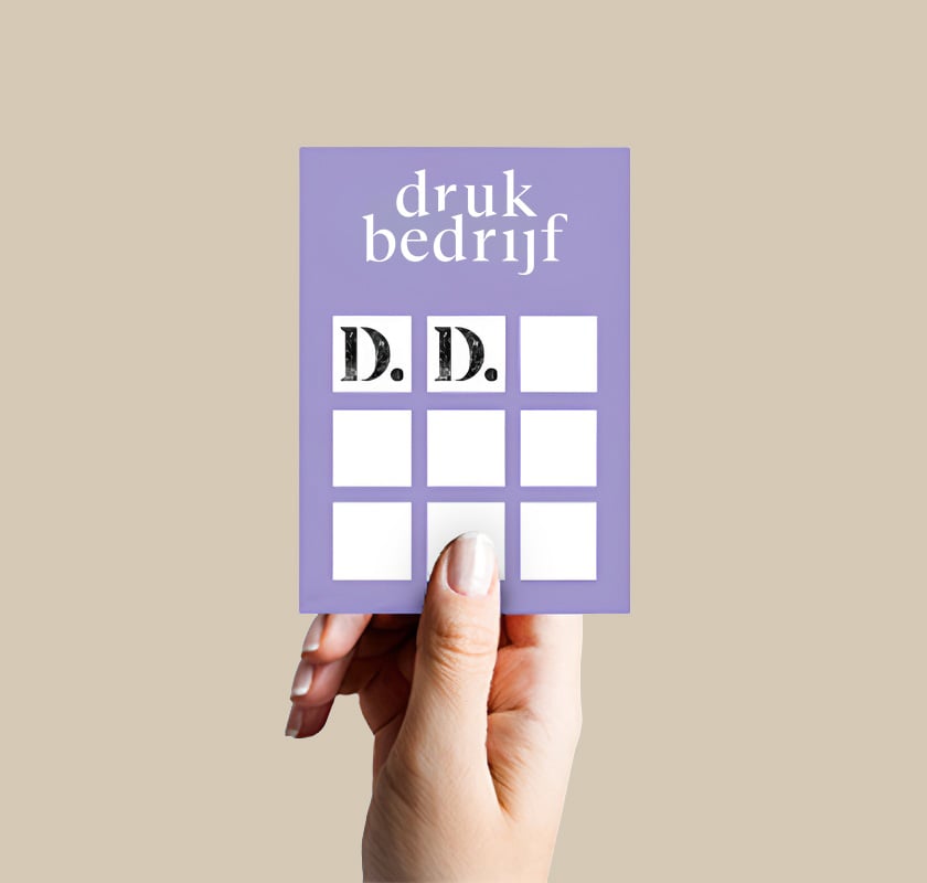 stempelkaart bedrukt in de hand