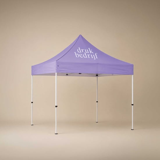 Paarse partytent met logo