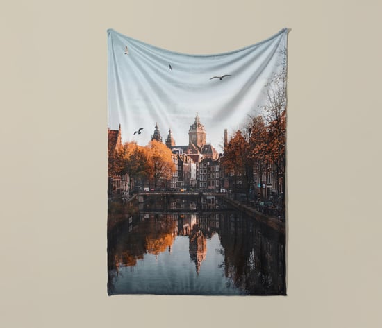 Fleecedeken full color bedrukken met logo