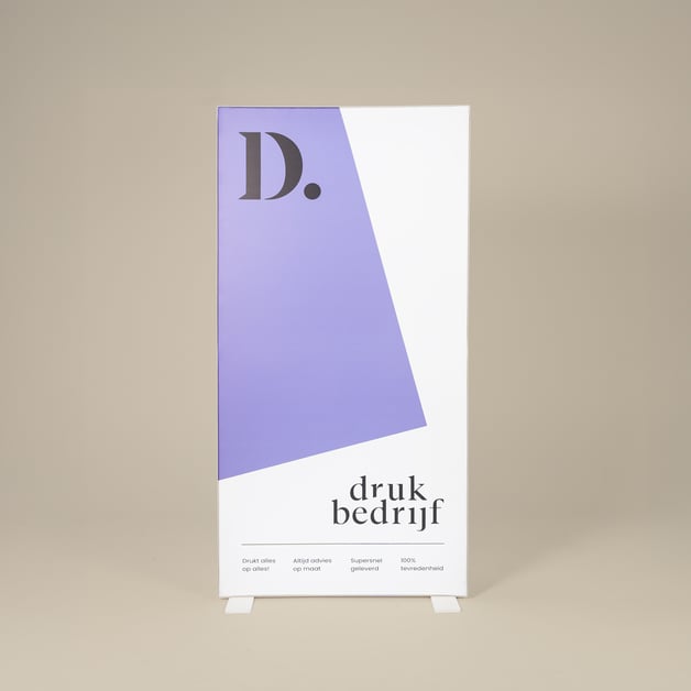 Vrijstaand textielframe bedrukken met eigen logo