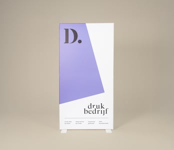 Vrijstaand textielframe bedrukken met eigen logo