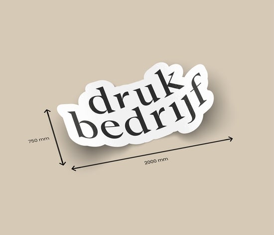 Contour gesneden sticker op maat met logo