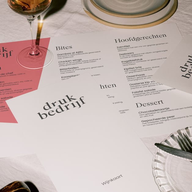 Full color placemats voor restaurants en cafés