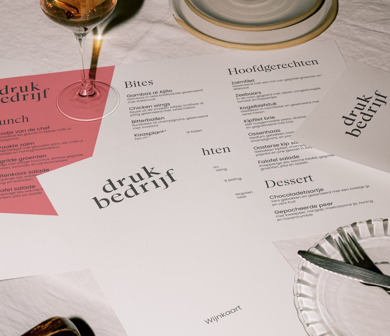 Full color placemats voor restaurants en cafés