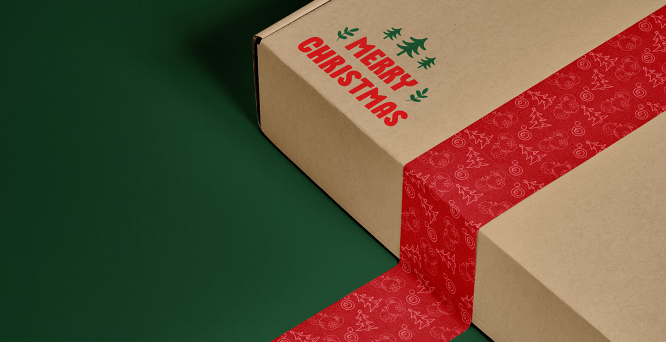 Bedrukte cadeauverpakking met kerstprint