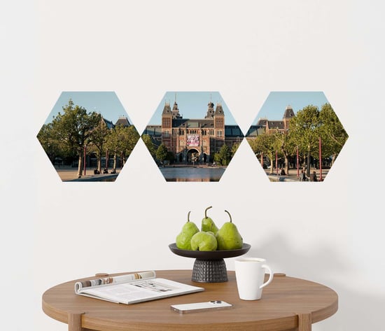 Full color foto op hexagon bedrukken voor interieur