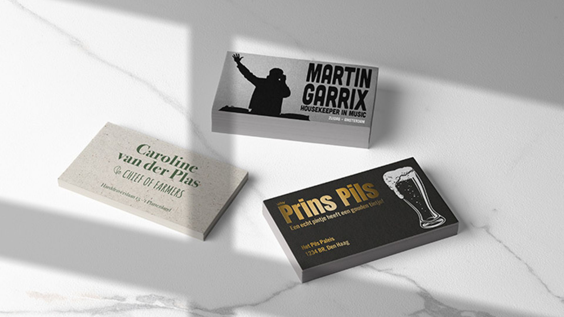 Verschillende visitekaartjes ter inspiratie!