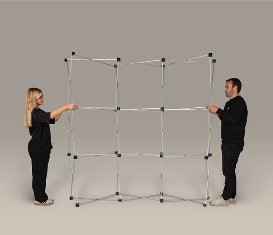 pop-up presentatiewand opzetten