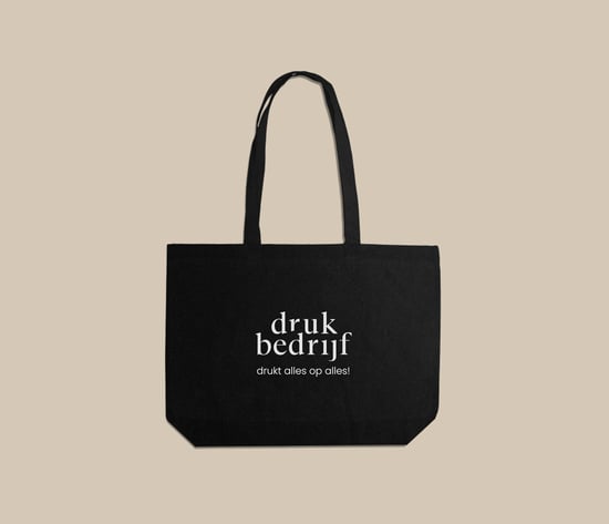 Zwarte tote bag personaliseren