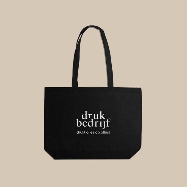 Zwarte tote bag personaliseren
