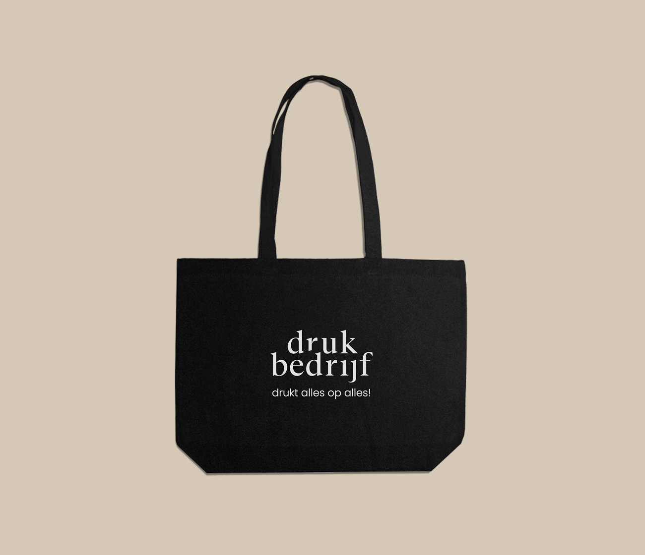 Zwarte tote bag personaliseren