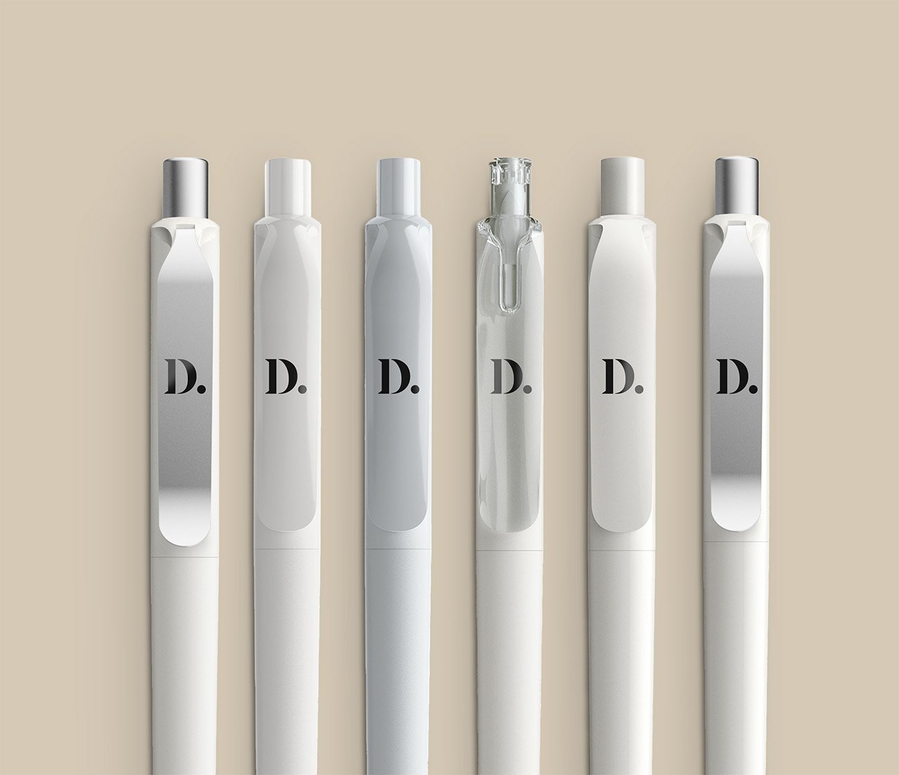 Witte prodir pen DS8 met logo