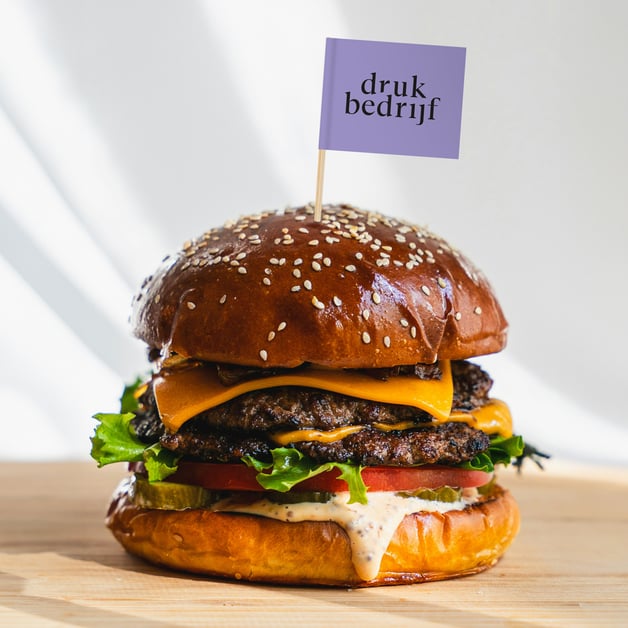 Hamburger prikker met logo