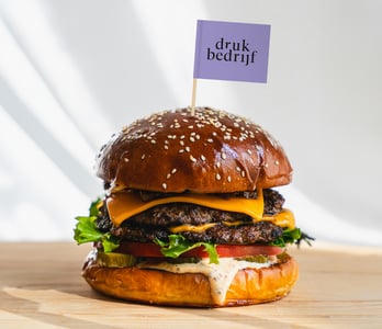 Hamburger prikker met logo