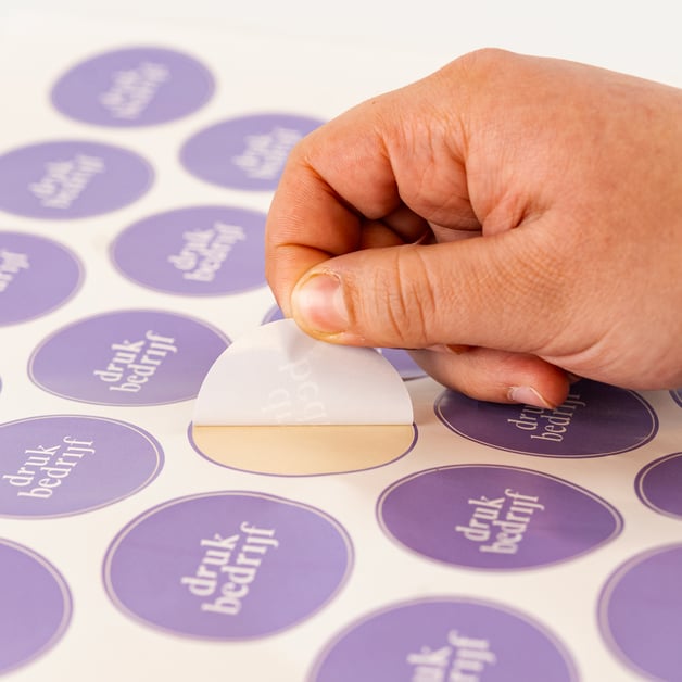 Ronde stickers op vel