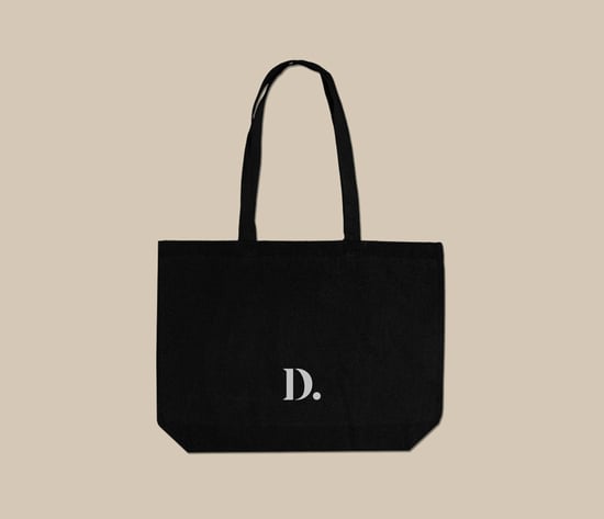 Zwarte shopper met logo bedrukken