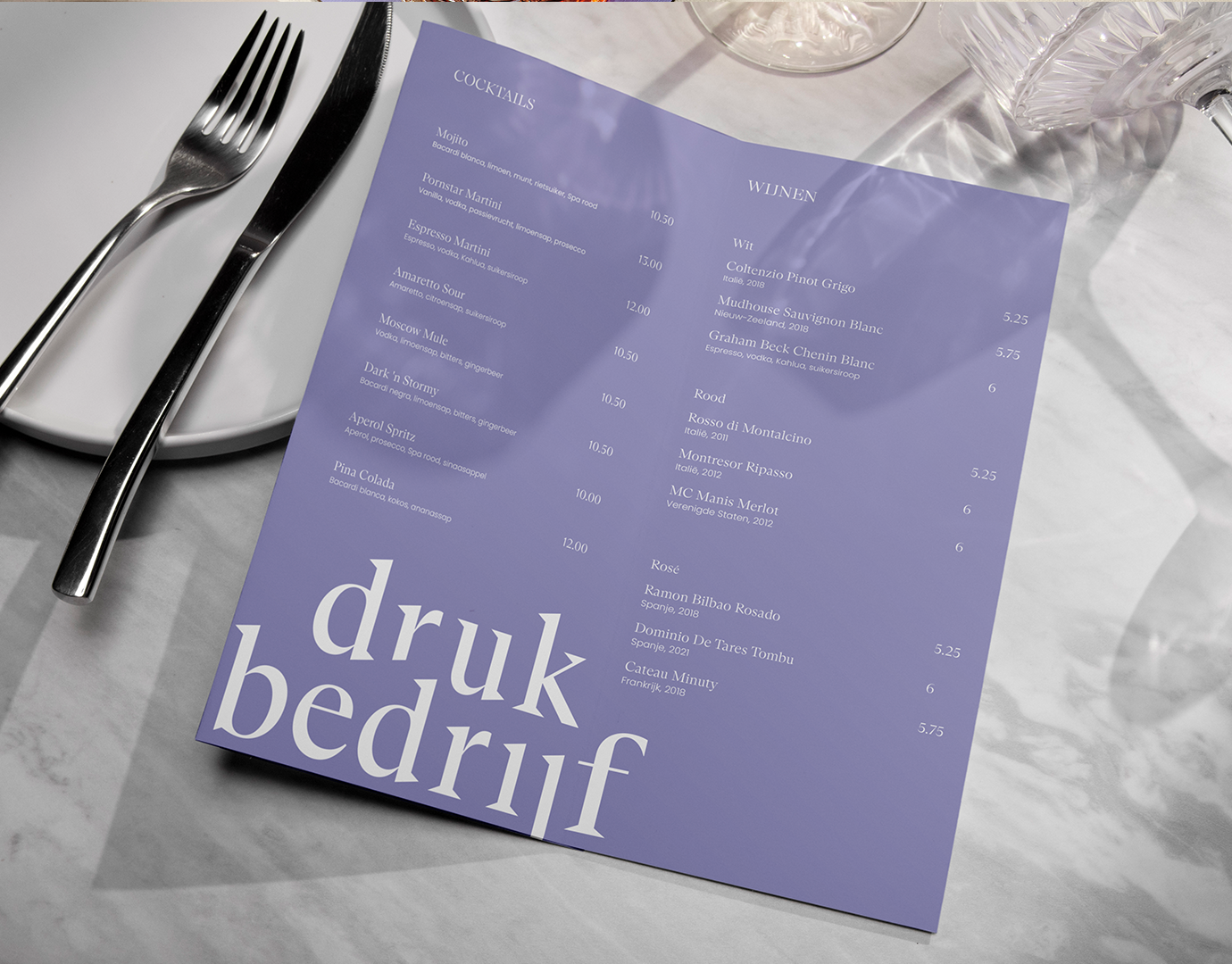 Menukaart design tips