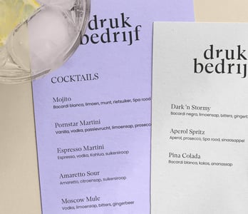 Ongevouwen menukaart