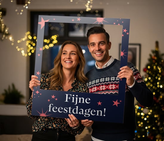 Opvallend fotoframe met bedrukte merknaam