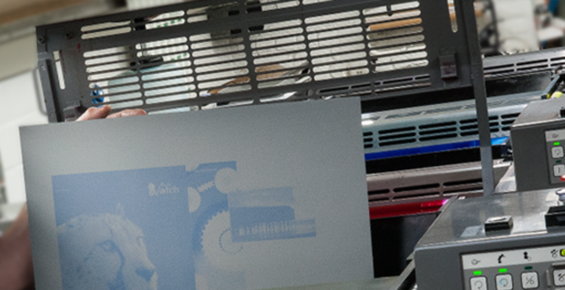 Drukplaten offset in blauw