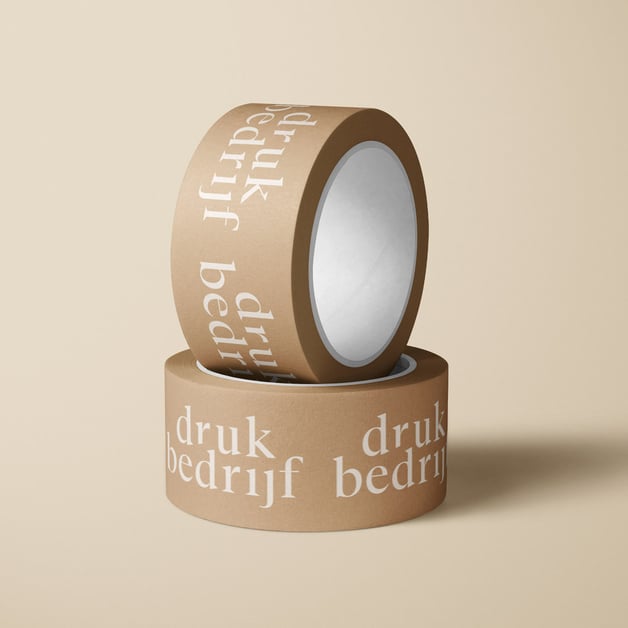 Papieren tape witte bedrukking