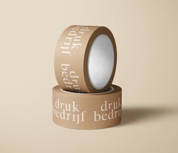 Papieren tape witte bedrukking