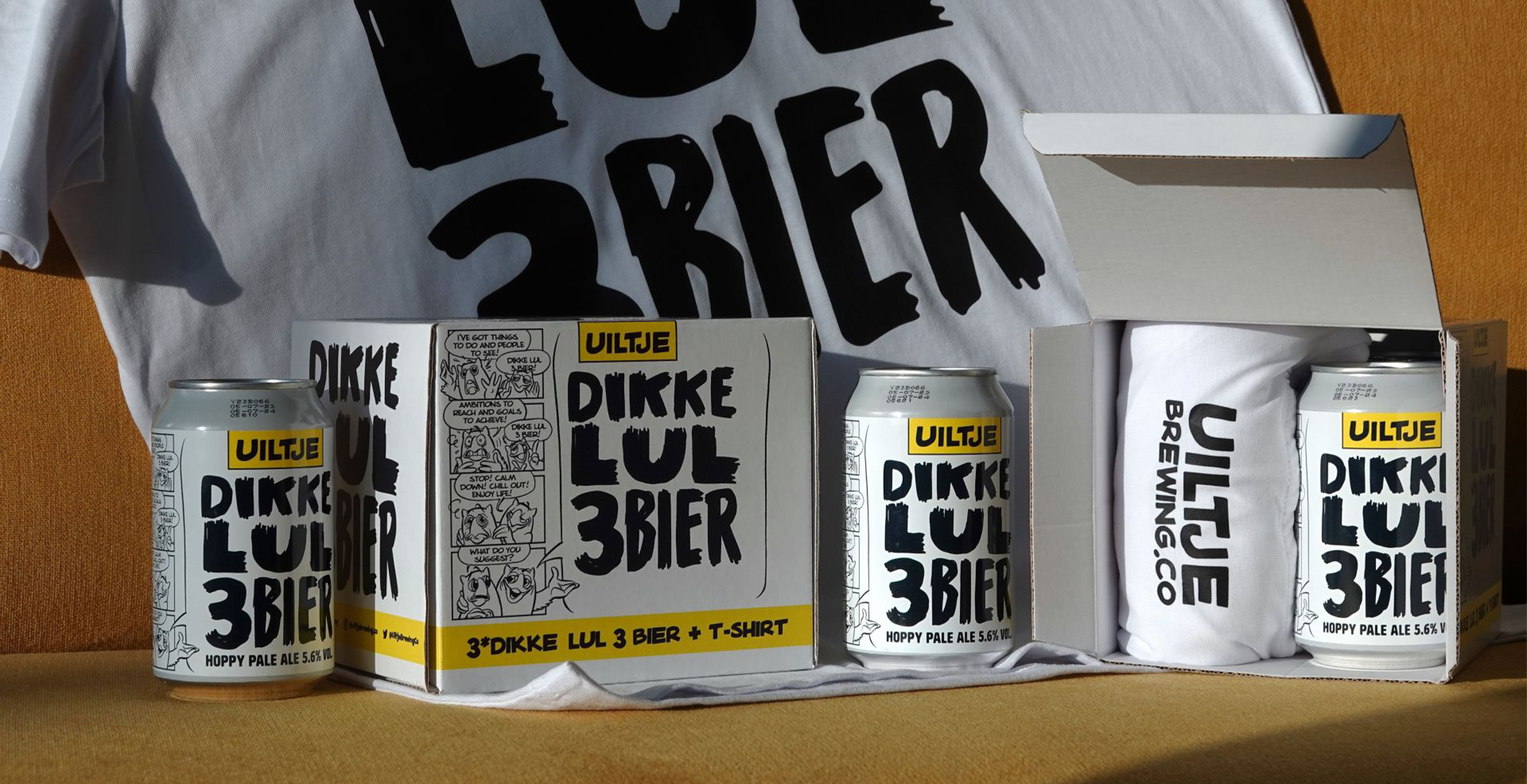 Gepersonaliseerd bierpakket voor Uiltje brewing Dikke lul 3 bier. 