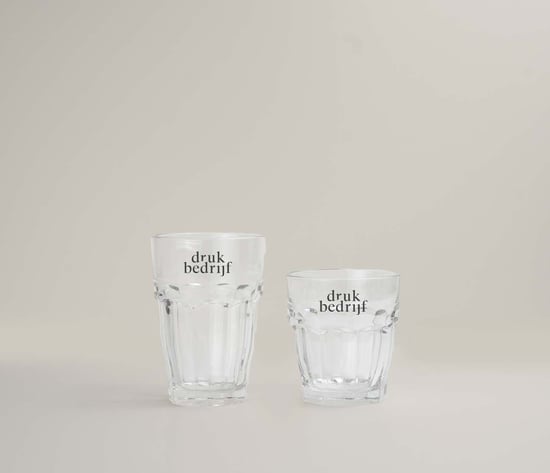 Drinkglazen met unieke bedrukking voor klanten en personeel