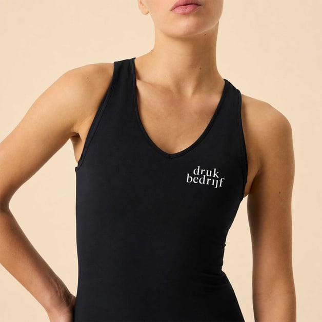 Zwarte tanktop bedrukken dames