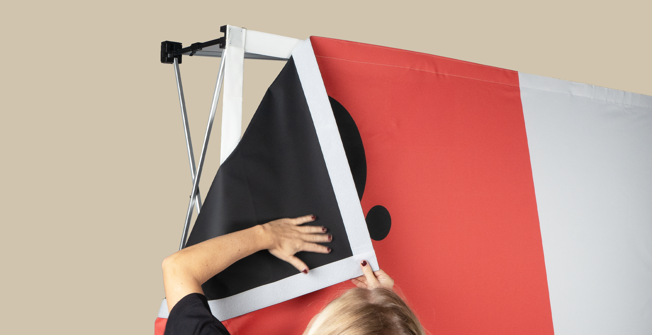 Soft image wand opzetten wordt laatste doekpunt aan de hoek van het frame gemaakt