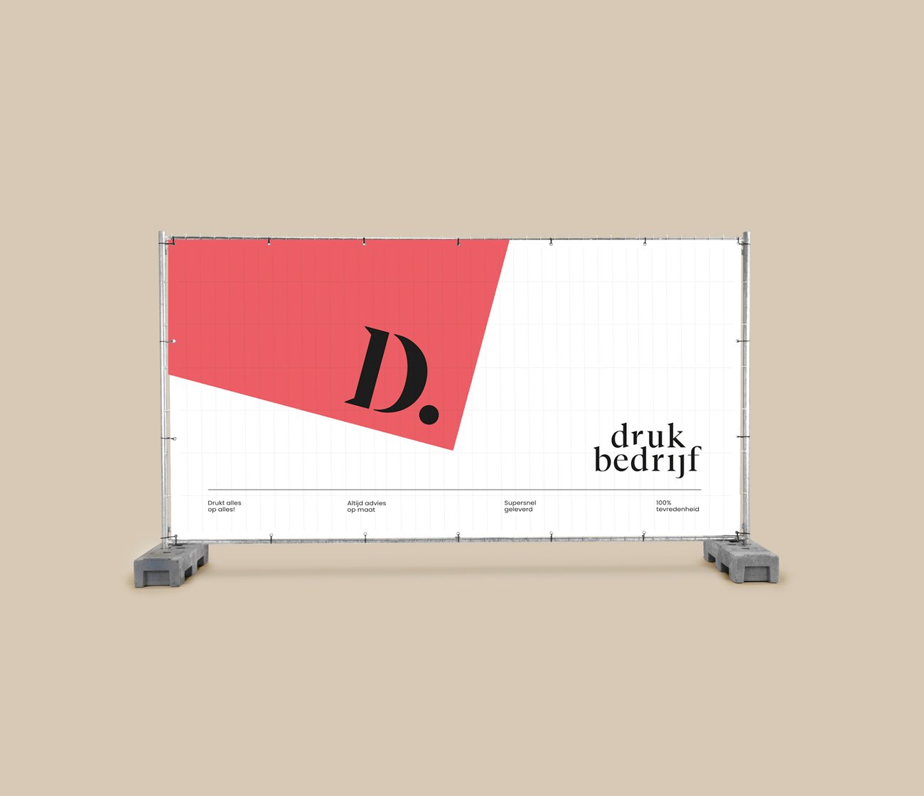 Hekwerkbanner bedrukken met eigen logo