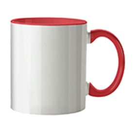 Illustratie Gekleurde mok rood 11oz