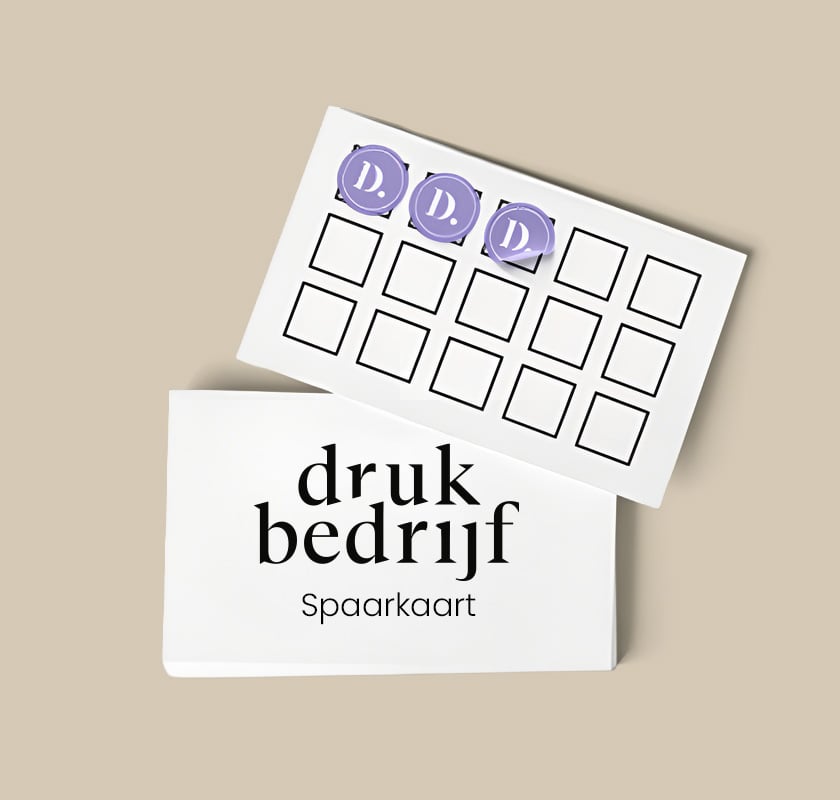 spaarkaart bedrukt met bedrukte stickers