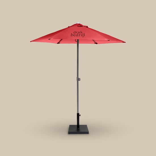Bedrukte parasol met voet