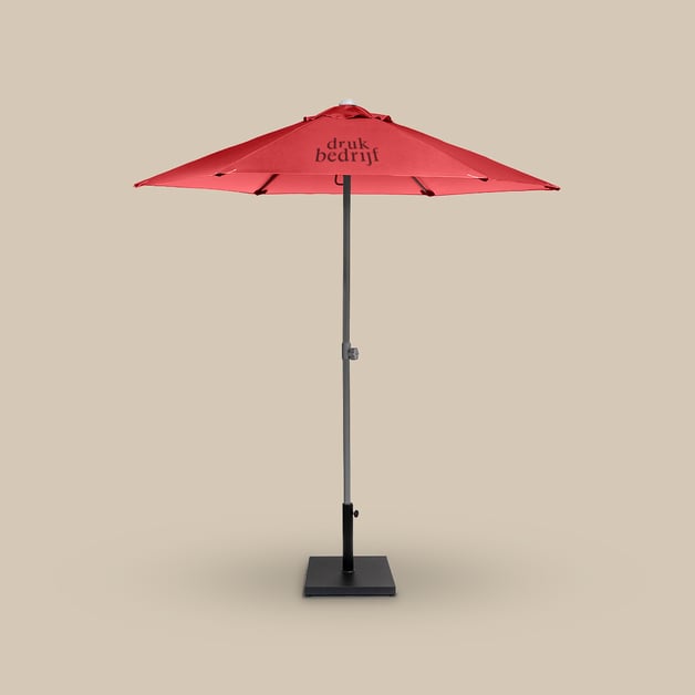 Bedrukte parasol met voet