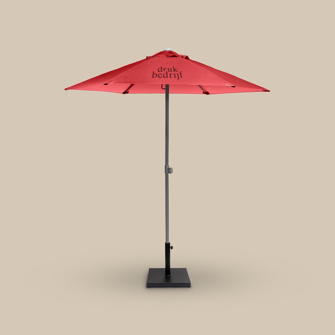 Bedrukte parasol met voet