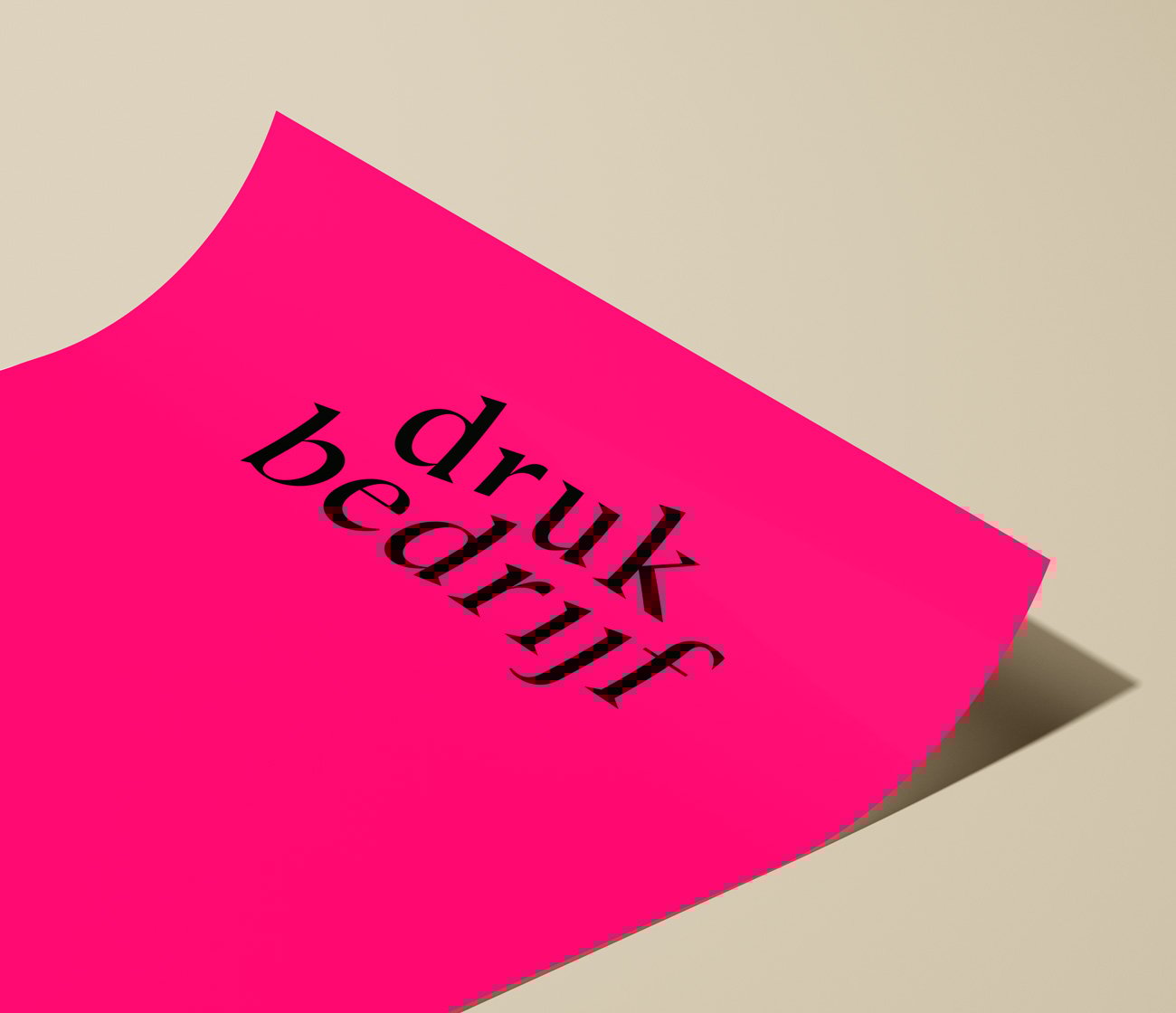 Neon poster pink drukken
