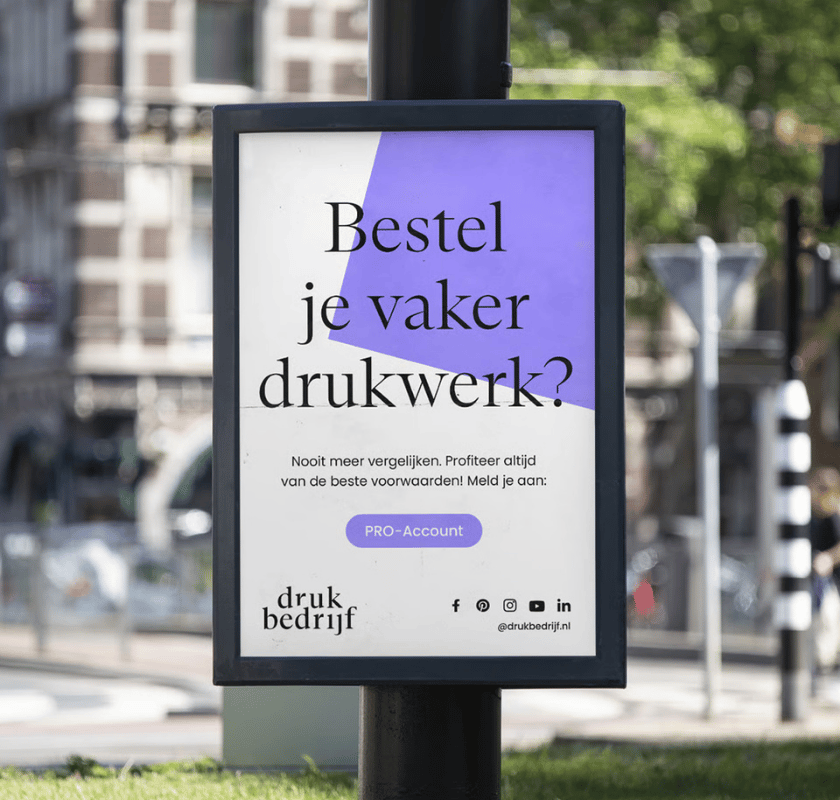 Pro account aanvragen bij Drukbedrijf