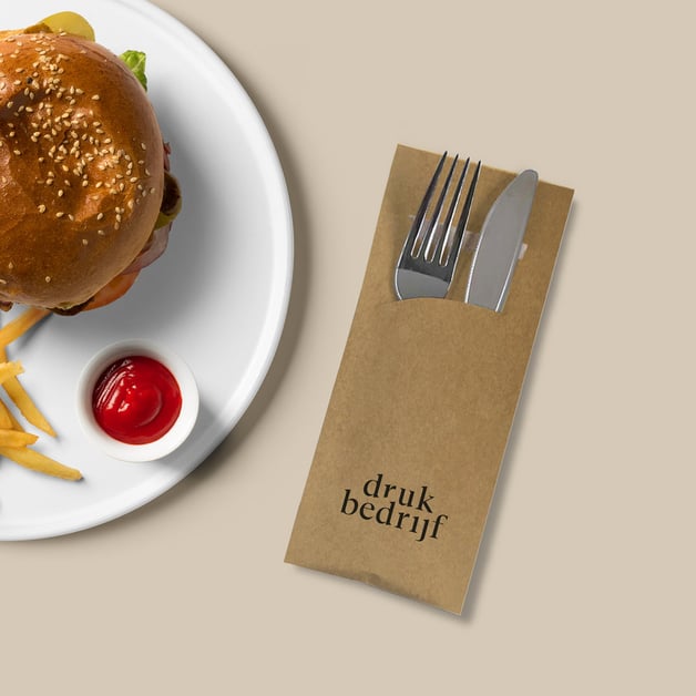 Bestekzakjes bedrukken met eigen logo of design