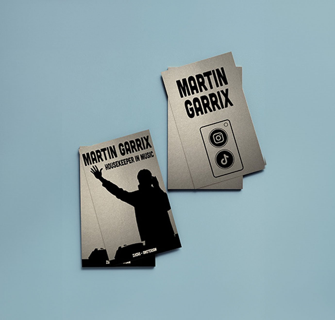 Martin Garrix visitekaartje bedrukt op speciaal papier.