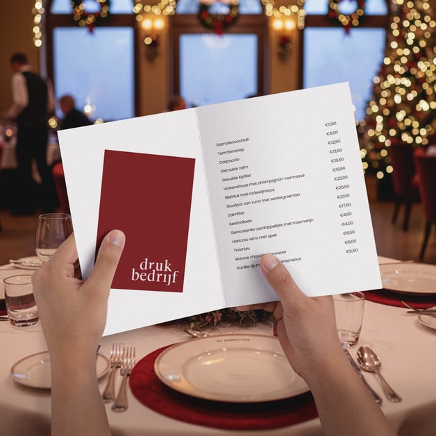 Menukaarten gevouwen