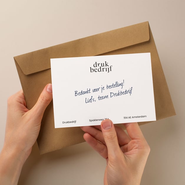 With compliments cards bedrukken met eigen logo